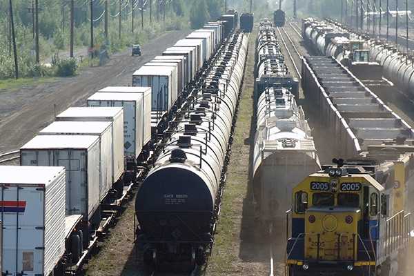 Multiple freight trains.
